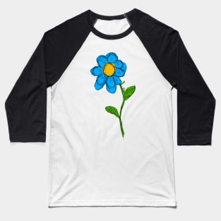 Blue Flower Baseball T-Shirt